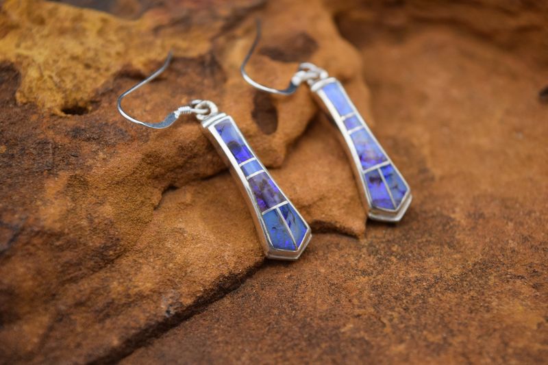 Charoite Inlay Earrings