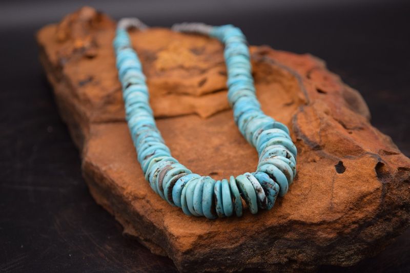 BLUE ROYSTON &amp; NAVAJO PEARL NECKLACE 20&quot;