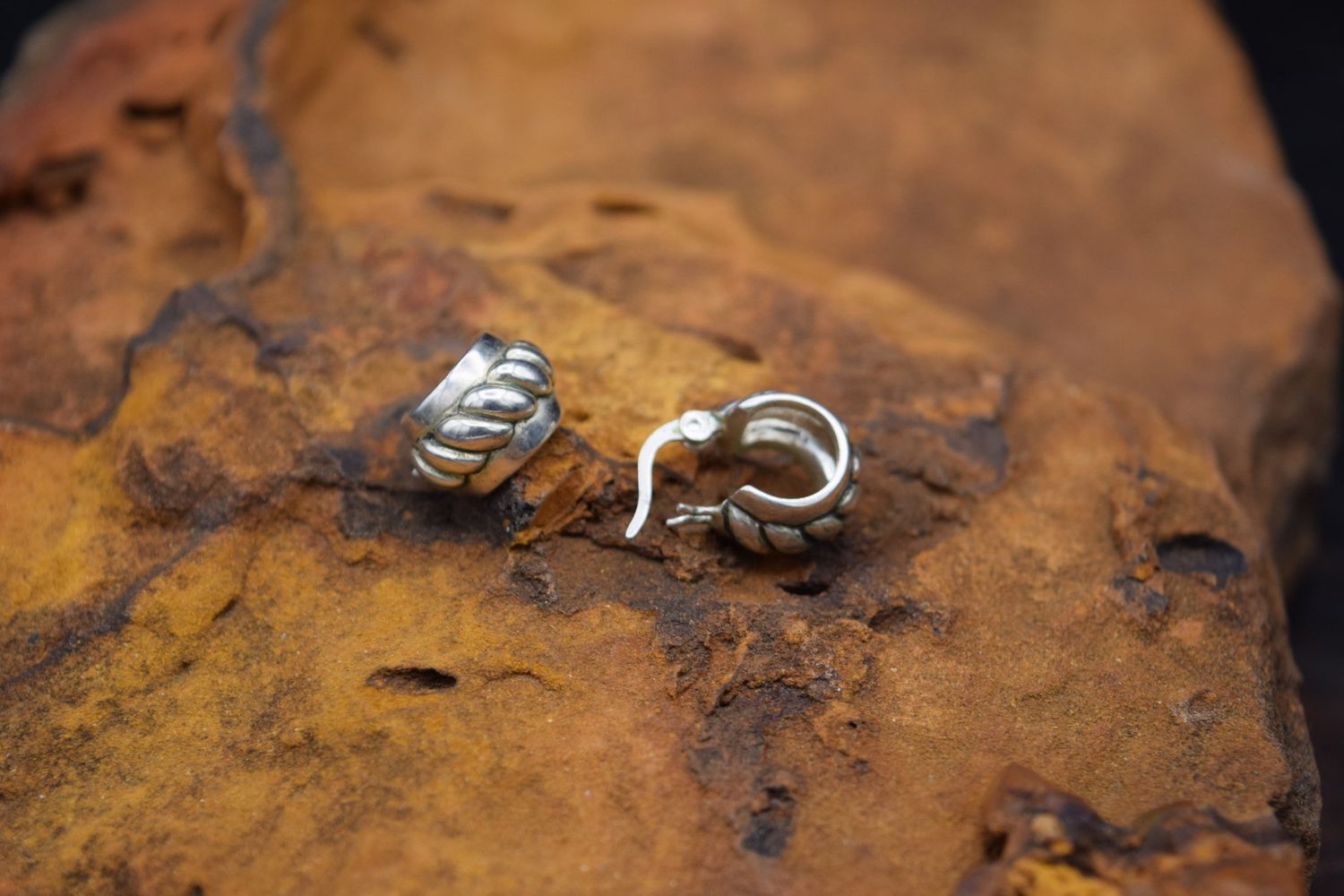SILVER HUGGIE EARRINGS