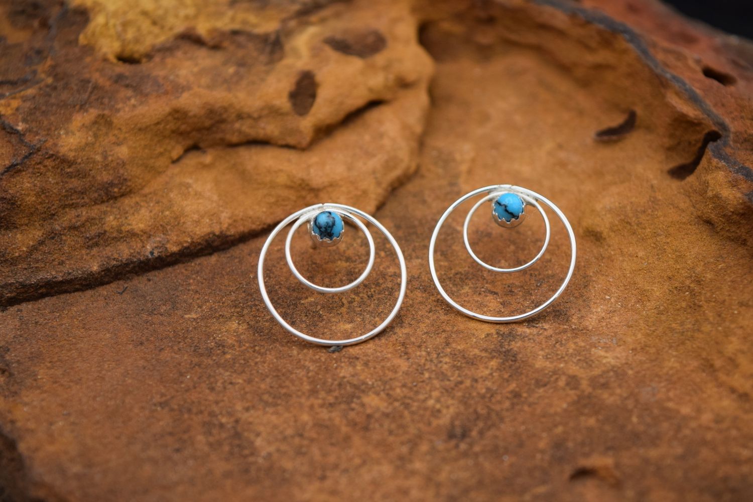 Turquoise Double Hoop Earrings