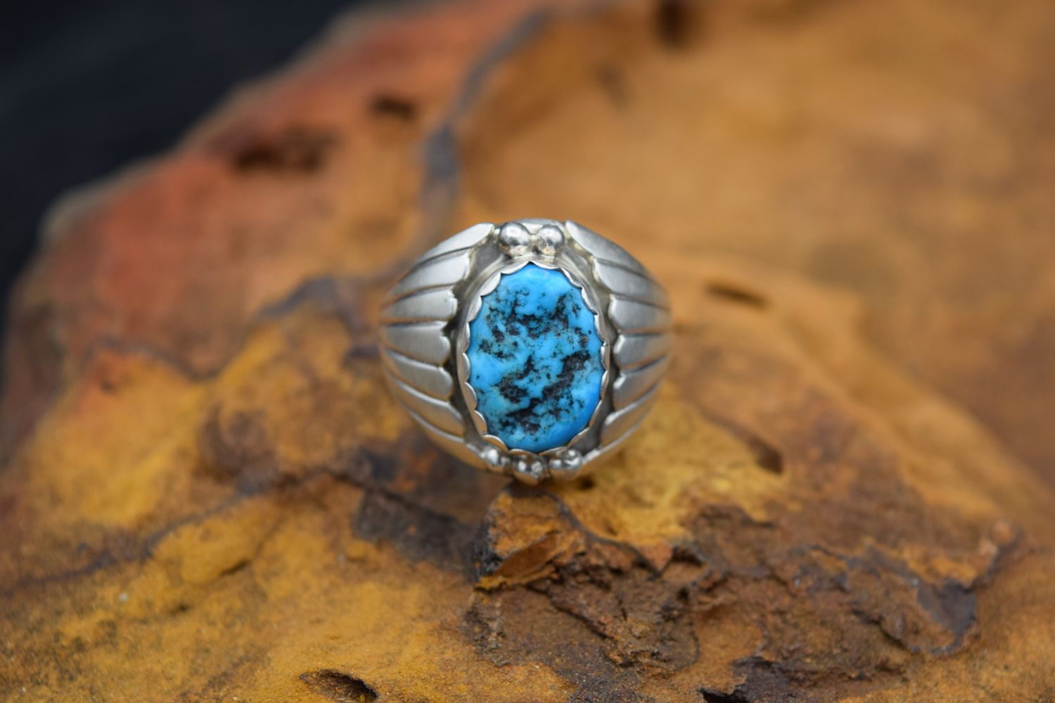 TURQUOISE NUGGET RING  (Size: 12)