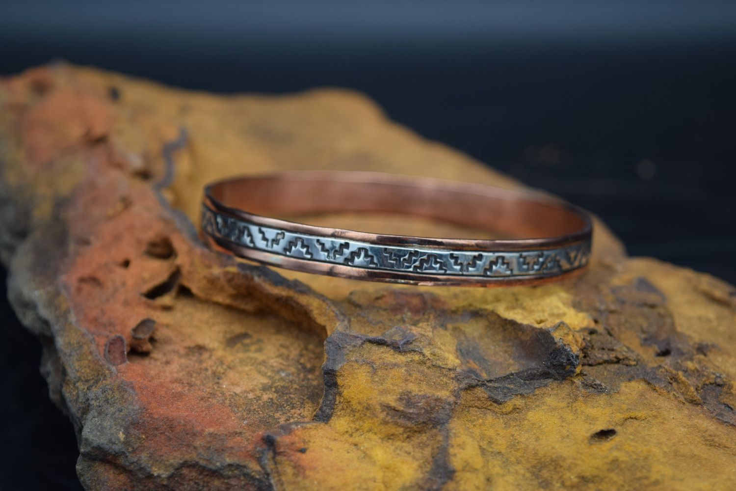 WYLIE SECATERO COPPER SILVER BANGLE BRACLET 9