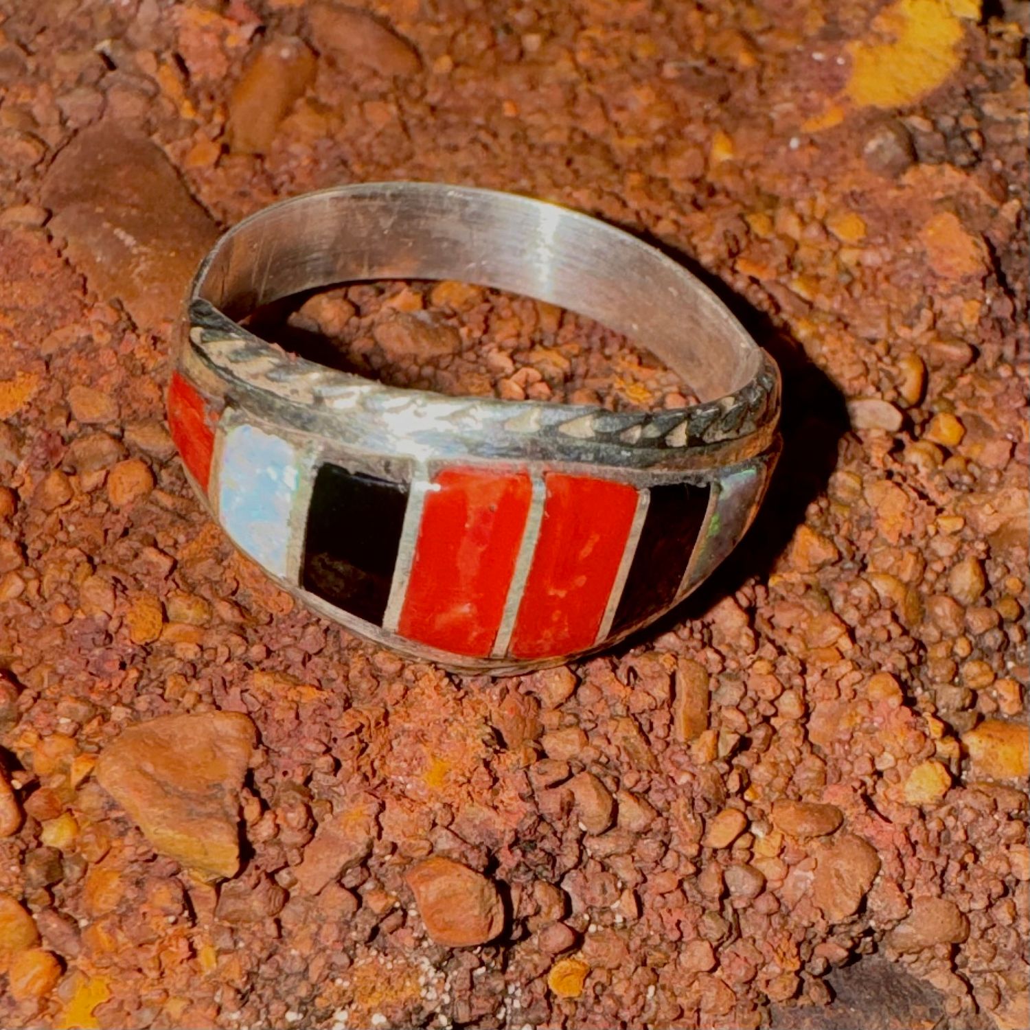 ZUNI INLAID RING 9.5