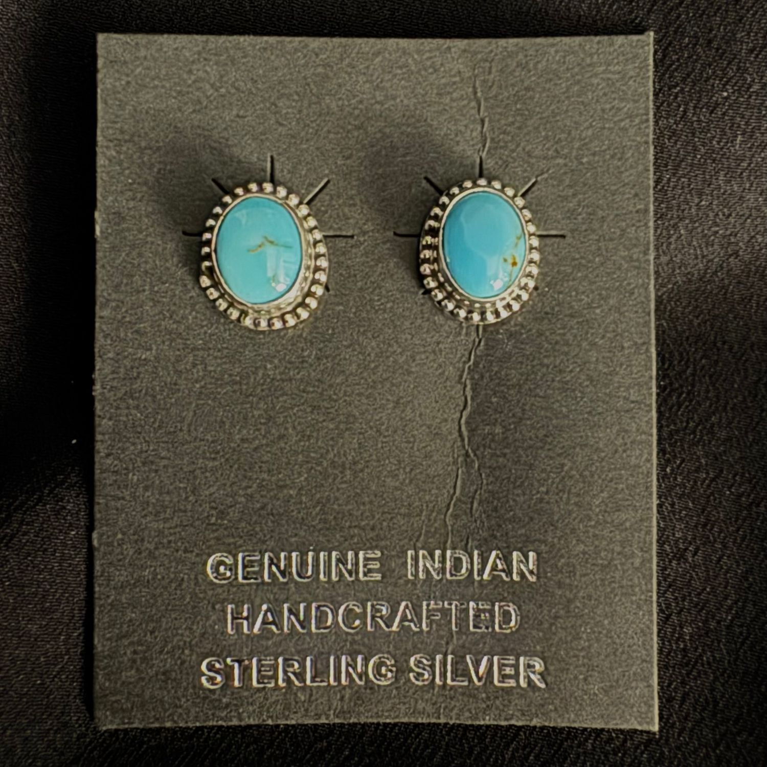 ROSEMARY SAUNDERS NAVAJO TURQUOISE STUD EARRINGS