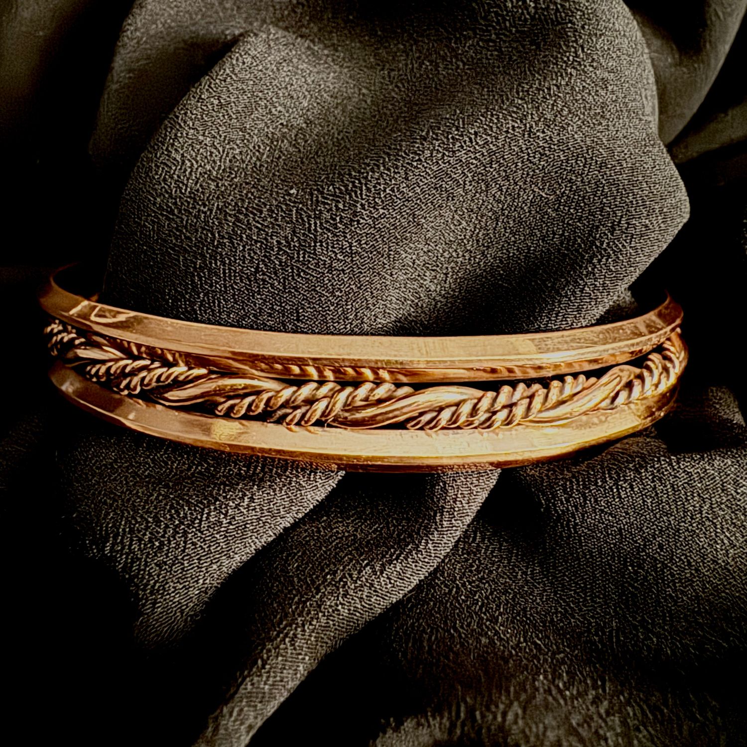 COPPER BRAID INLAY CUFF 7.5