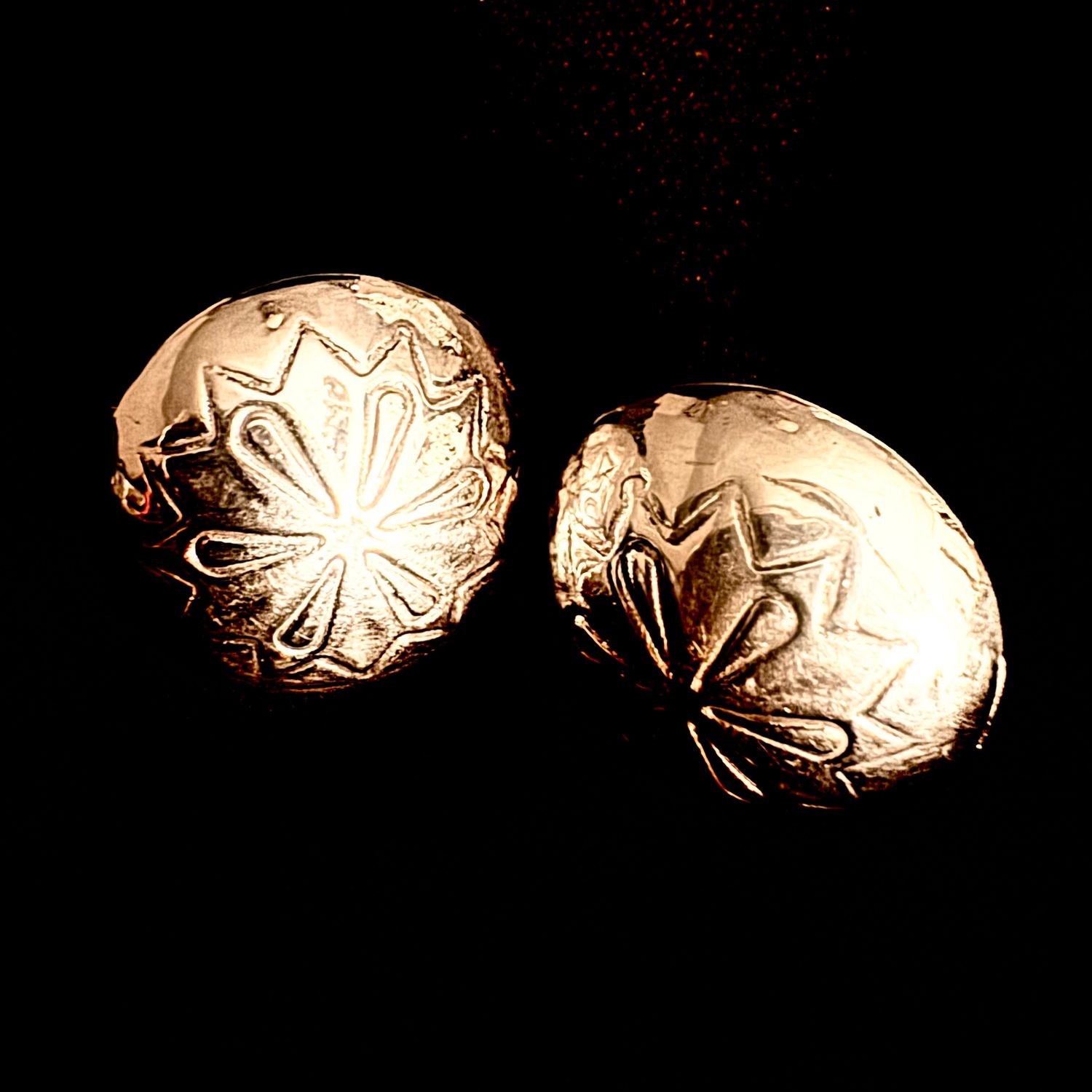 SILVER BUTTON EARRINGS