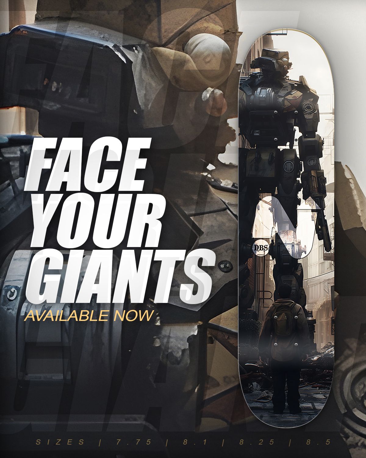 "FACE YOUR GIANTS" Team Pro Model Skateboard