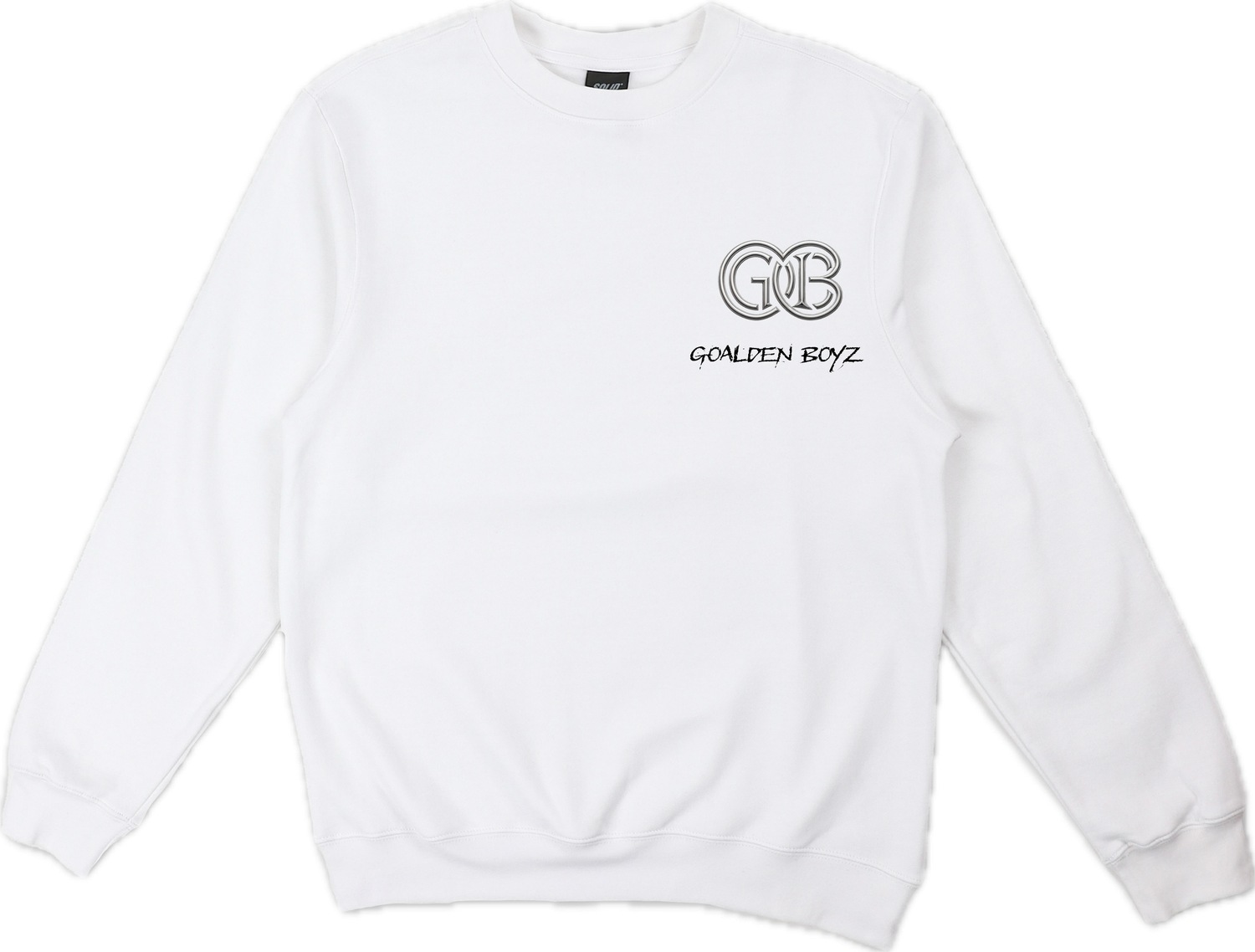 White Goalden Boyz crewneck w/ small logo