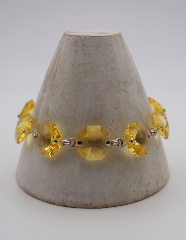 Silbernes Armband mit light-topaz Swarovski© Oktagonen