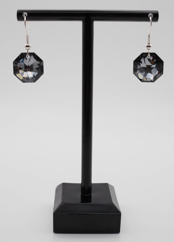 Silberne Ohrringe mit silver-night Swarovski© Oktagon