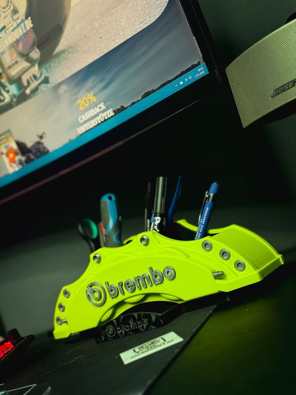 Schreibtisch-Organizer im Bremssattel-Stil