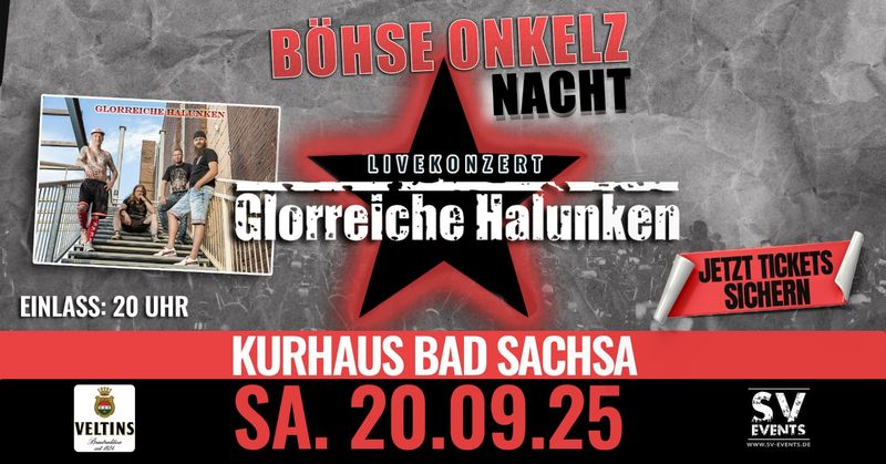 Vorverkaufsticket BÖHSE ONKELZ NACHT @ Bad Sachsa Kurhaus!