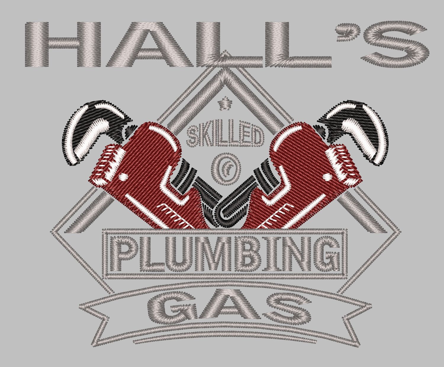 HALL'S PLUMBING EMBROIDERY ORDER