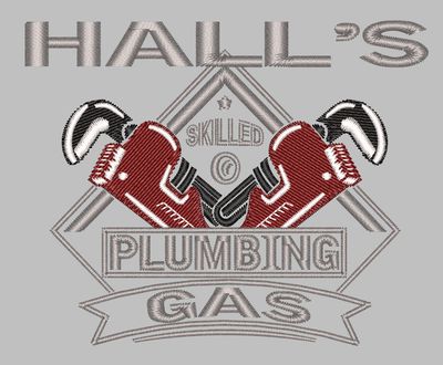 HALL'S PLUMBING EMBROIDERY ORDER