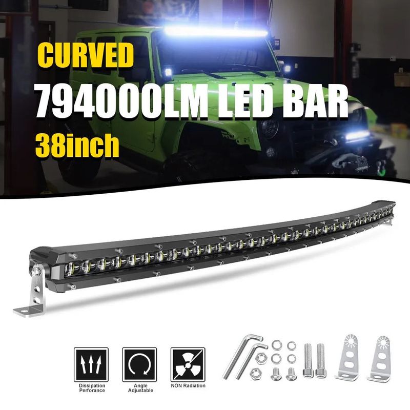 Silm 37&quot; Curved Spot Flood LED Light Bar Offroad 4WD SUV Driving ATV 38&quot; 36&quot;