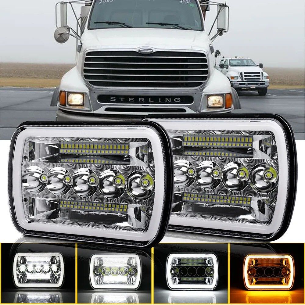 2X For Sterling Commercial Truck LT9500 7x6&quot; 5X7&quot; LED Headlights Sealed Beam