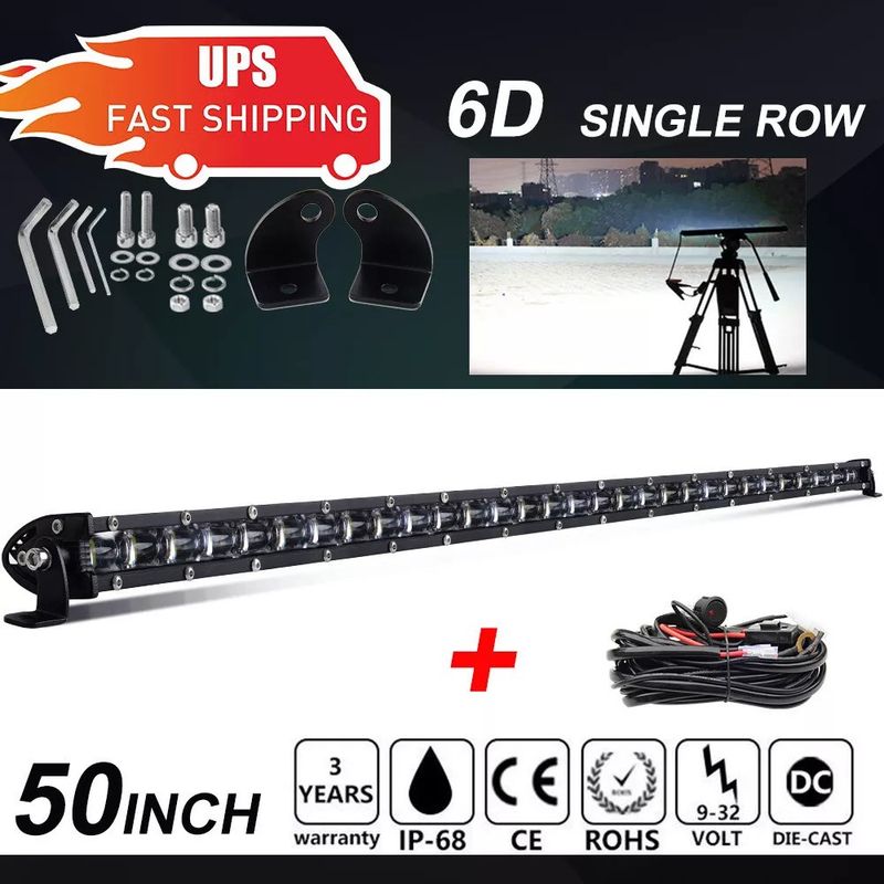 Single Row 50&quot; 2350W LED Light Bar Combo Offroad Truck 4WD SUV ATV Boat 52&quot;
