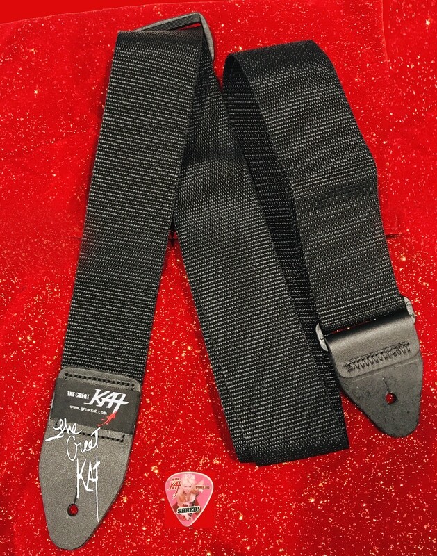 OFFICIAL GUITAR PICKS &amp; STRAPS! THE GREAT KAT Guitar Picks! Celluloid XHeavy Gauge Guitar Pick-Full Color Kat Photo-Signed by Kat! (Straps, Earrings, Necklace Cost is Extra)