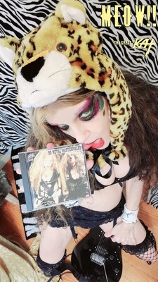 Photo taken TODAY 4/26/24 at "50 HEAVY METAL MASTERPIECES" PROMO SHOOT! "MEOW"! HOT KAT 8x10 Glossy Color Photo! Personalized Autographed by THE GREAT KAT!
