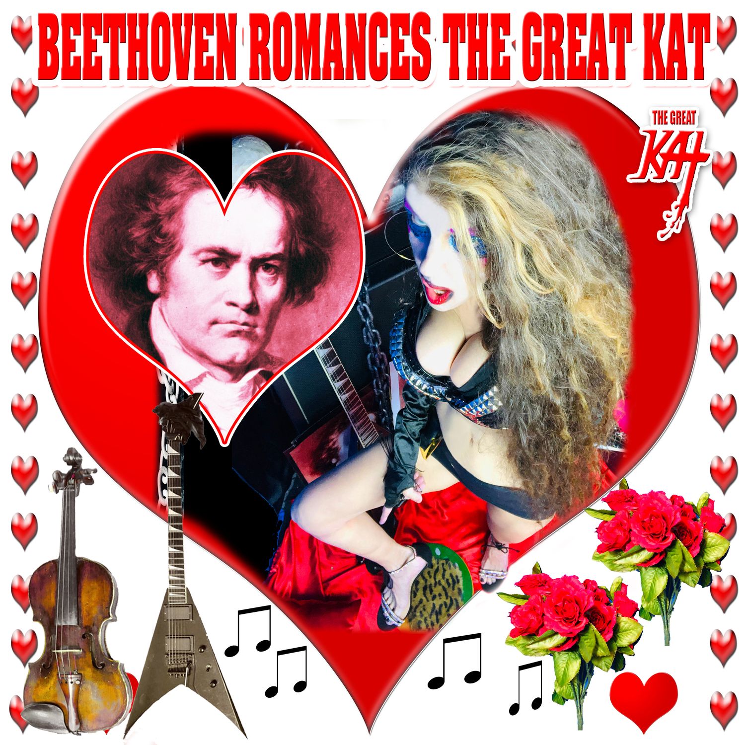 ​&quot;BEETHOVEN ROMANCES THE GREAT KAT&quot; NEW 34-SONG CD Album (1 HOUR) by BEETHOVEN, BACH, HAYDN, HANDEL &amp; MORE, PLUS CHRISTMAS, HALLOWEEN SHRED &amp; MORE by GREAT KAT!  PERSONALIZED AUTOGRAPHED by GREAT KAT!