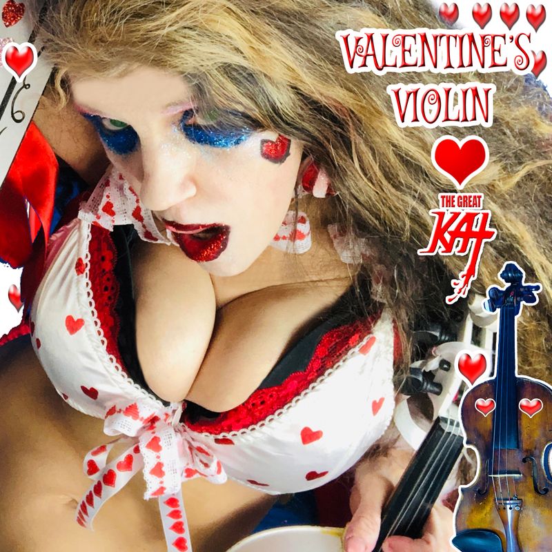 “VALENTINE’S VIOLIN&quot; NEW 20-SONG VIOLIN CD Album (25 Min) Feat. M’appari Tutt’amor, Midsummer Night’s Dream, Devil’s Dream &amp; MORE by GREAT KAT! PERSONALIZED SIGNED by GREAT KAT! HAPPY VALENTINE&#39;S DAY!