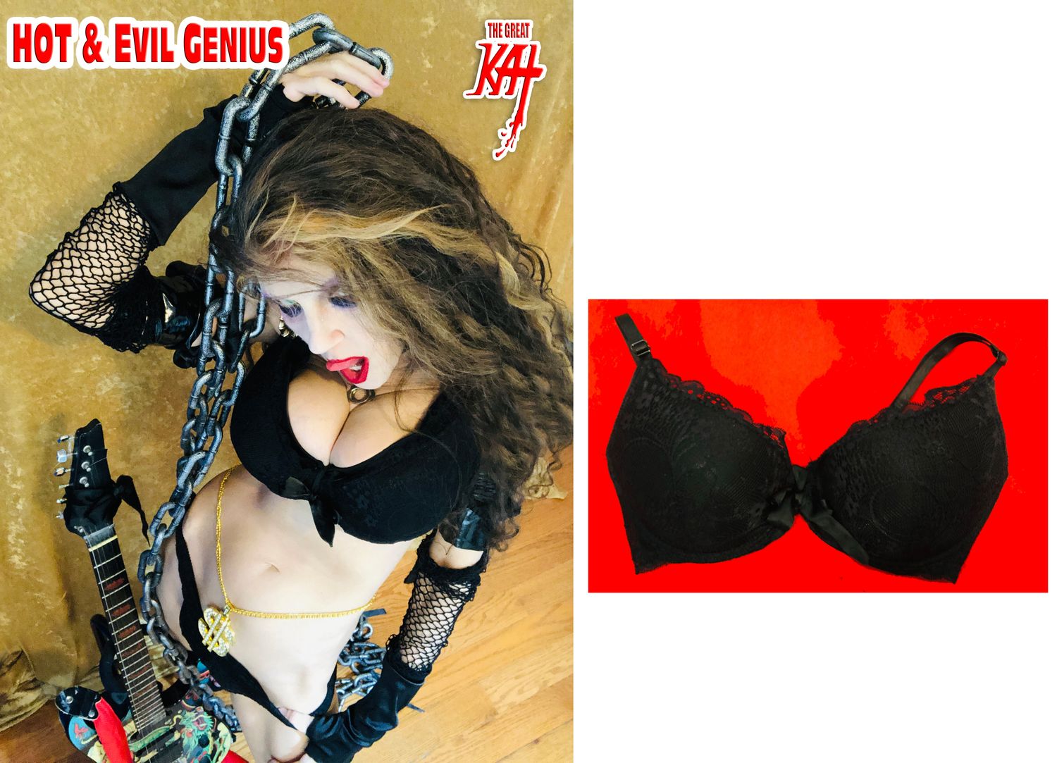 KAT&#39;S SEXY WARDROBE! PICK YOUR KAT WARDROBE-COMES WITH PERSONALIZED AUTOGRAPHED HOT KAT 8x10 PHOTO &amp; GUITAR PICK! ALL SIGNED by Kat! ONLY 1 AVAIL. of EACH! CLICK THUMBNAILS (below) TO SEE WARDROBE!