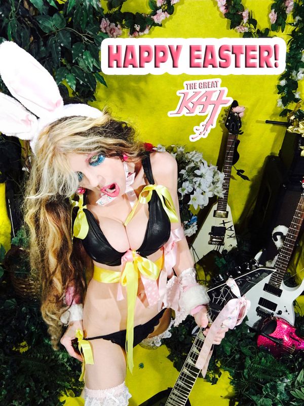 HAPPY EASTER! HOT KAT 8x10 Glossy Color Photo! Personalized Autographed by THE GREAT KAT to Customer! HAPPY EASTER! HOT KAT 8x10 Glossy Color Photo! Personalized Autographed by THE GREAT KAT to Customer!