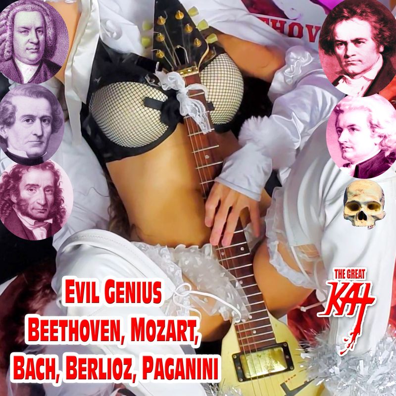 "EVIL GENIUS BEETHOVEN, MOZART, BACH, BERLIOZ, PAGANINI" NEW 34-SONG CD Album (44 MIN) Feat Bach’s Toccata And Fugue, Witches’ Sabbath, Beethoven & MORE by GREAT KAT! PERSONALIZED AUTOGRAPHED by KAT! "EVIL GENIUS BEETHOVEN, MOZART, BACH, BERLIOZ, PAGANINI" NEW 34-SONG CD Album (44 MIN) Feat Bach’s Toccata And Fugue, Witches’ Sabbath, Beethoven & MORE by GREAT KAT! PERSONALIZED AUTOGRAPHED by KAT!