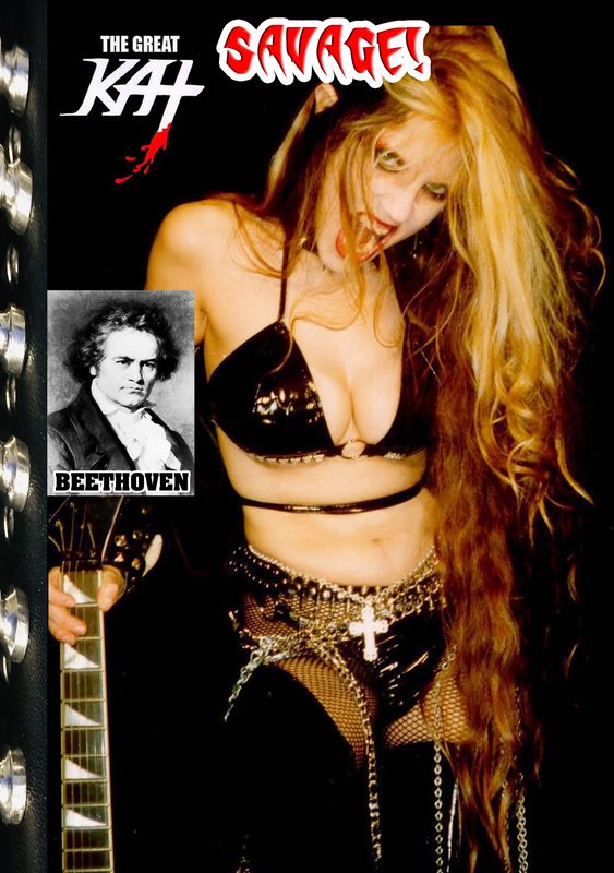 NEW DVD! “SAVAGE!” NEW 24-VIDEO GREAT KAT DVD (38 min.) Feat. “Savage”, “Chomping Up On You”, “Beethoven’s 666th”, “Two Guitars Shred”, “Foxy Fiddle” &amp; MORE! Signed by The Great Kat to Customer!