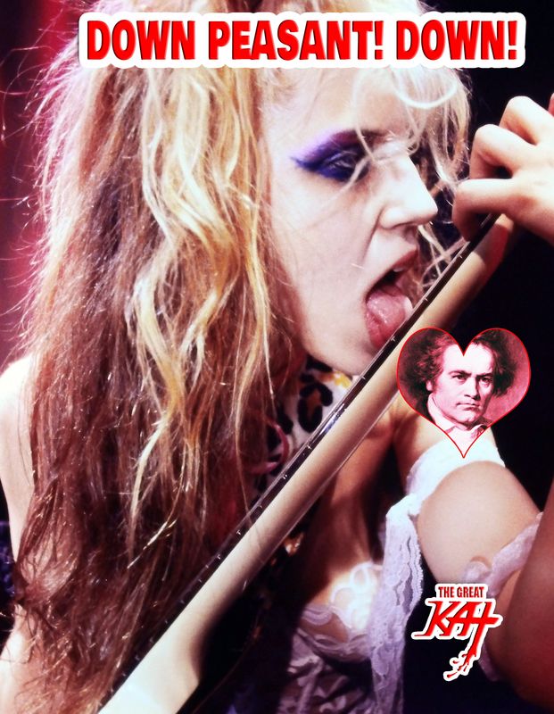 “DOWN PEASANT! DOWN!” NEW 20-VIDEO Virtuoso DVD (37 Min.) by THE GREAT KAT! Mozart’s Confutatis, Beethoven’s Serioso Mosh, DOWN PEASANT! DOWN! &amp; MORE by KAT! PERSONALIZED SIGNED by KAT to Customer