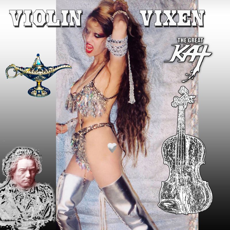 “VIOLIN VIXEN” NEW 20-SONG VIOLIN (&amp; GUITAR!) CD Album (36 Min) by GREAT KAT! Feat. Scottish Fantasy, Ave Maria, Moto Perpetuo, Mozart’s Turkish &amp; MORE VIOLIN! PERSONALIZED SIGNED by KAT to Customer