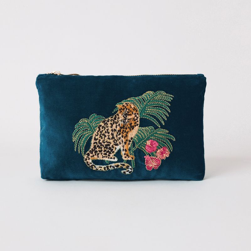 Jungle Jaguar Mini Pouch Ink Blue / 16x23cm