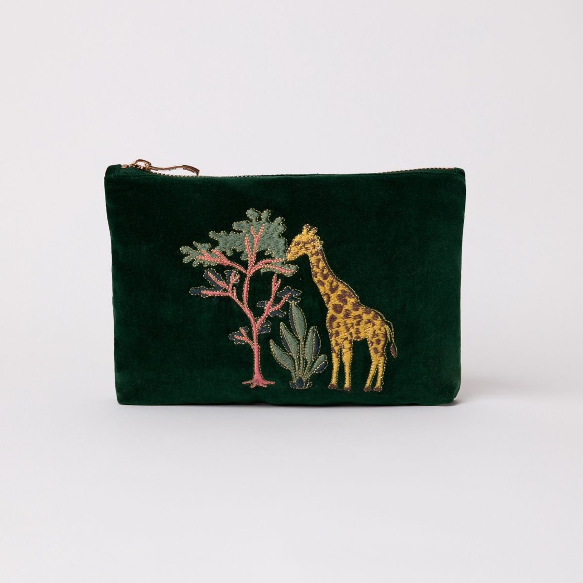 GiraffeMiniPouchForestVelvet/16x23cm