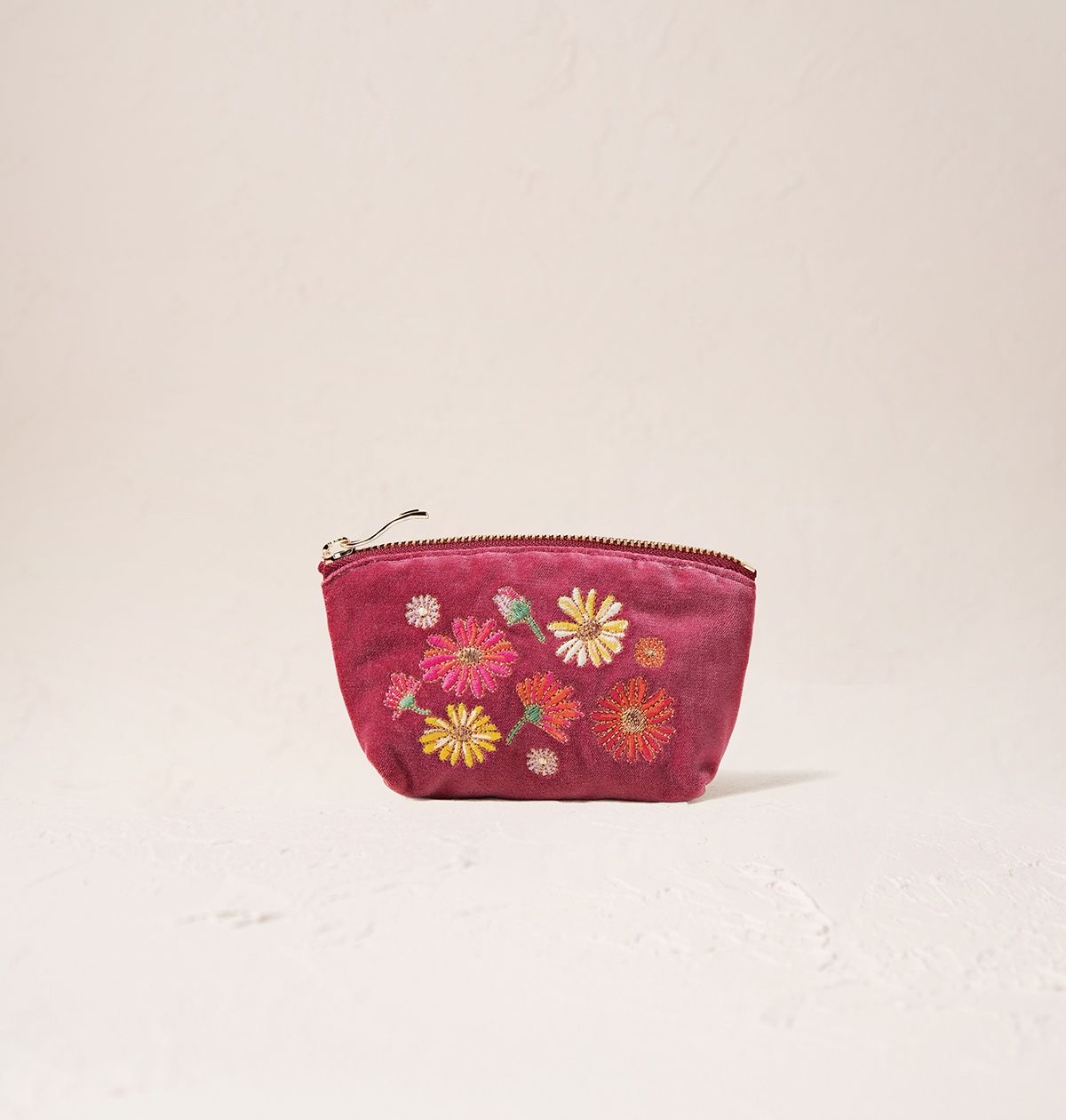 Wildflower Dry Rose Velvet Coin Purse / 16x10cm