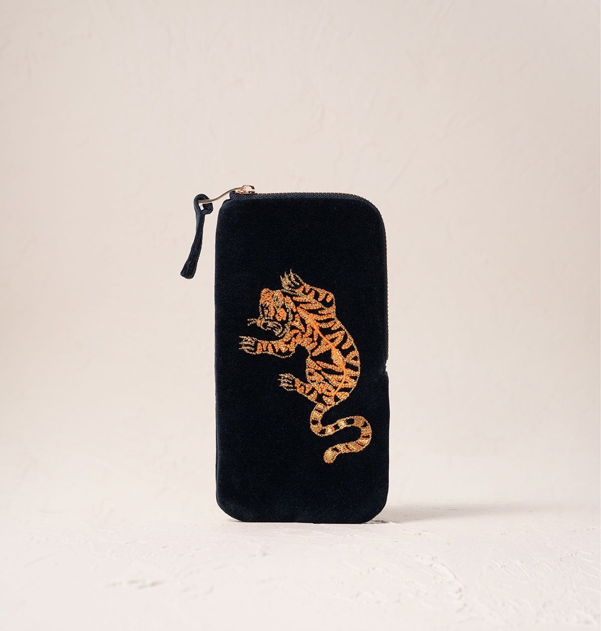 Wild Tiger Charcoal Velvet Glasses Case