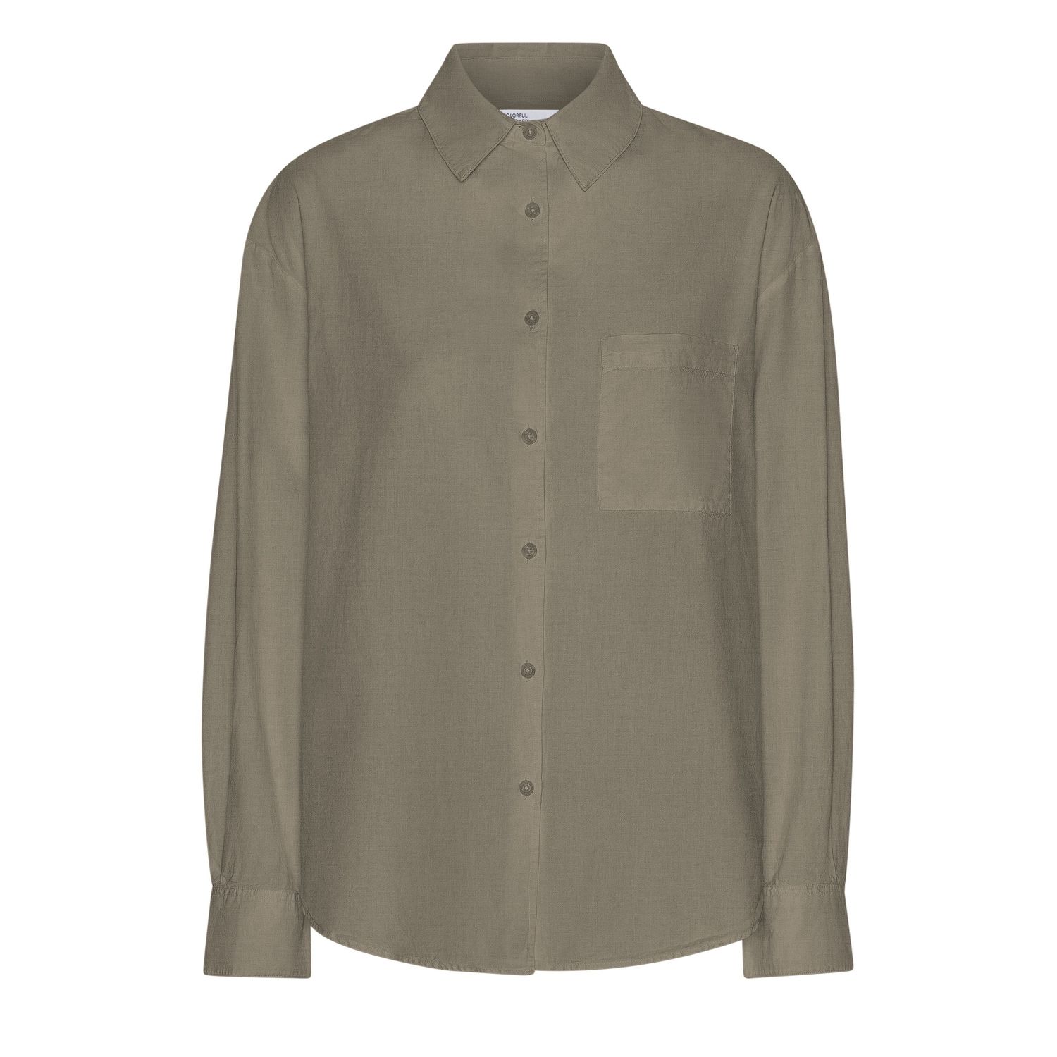 Organic Oversized Shirt, Size: XS, Colour: Dusty Olive