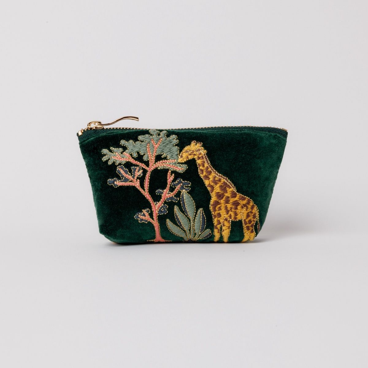 GiraffeCoinPurseForestVelvet/16x10cm