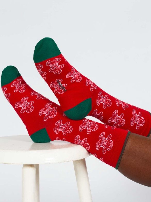 Christmas Gingerbread Bamboo Socks