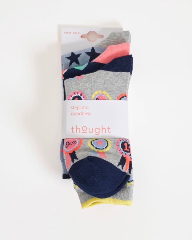 You&#39;re the best bamboo gift box x 3 socks Grey/Blue