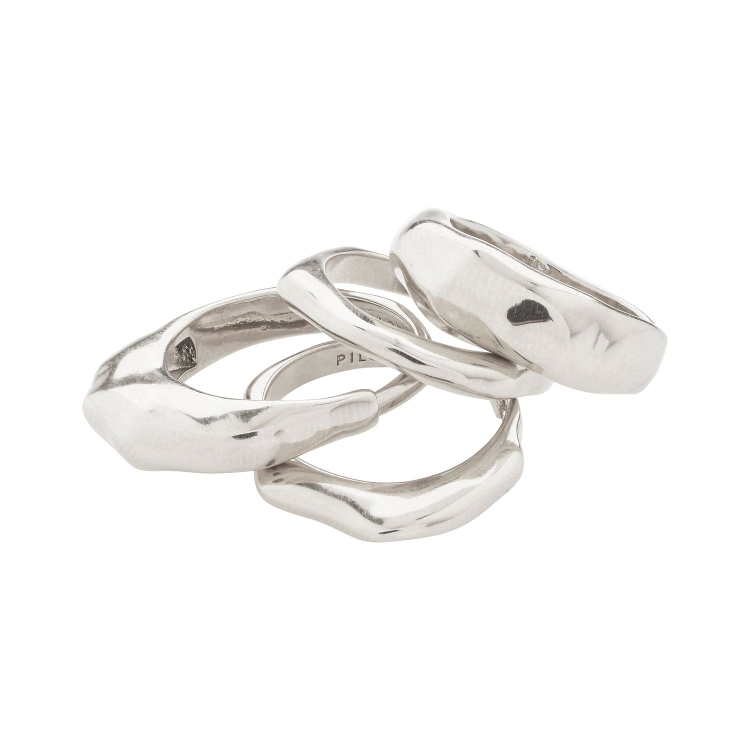 ASHER rings 4-in-one set silver-plated