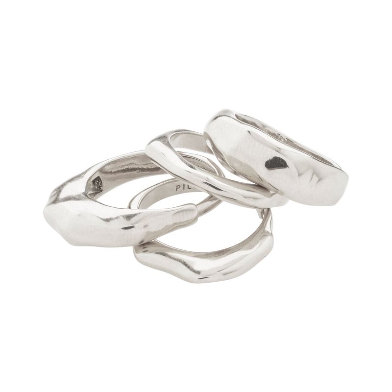 ASHER rings 4-in-one set silver-plated