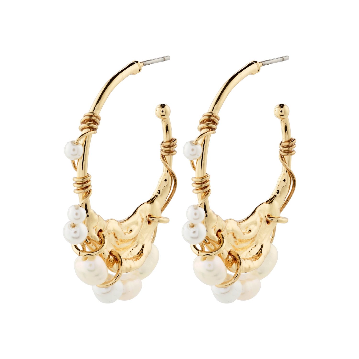 FOCUS hoop earrings, Colour: gold-plated