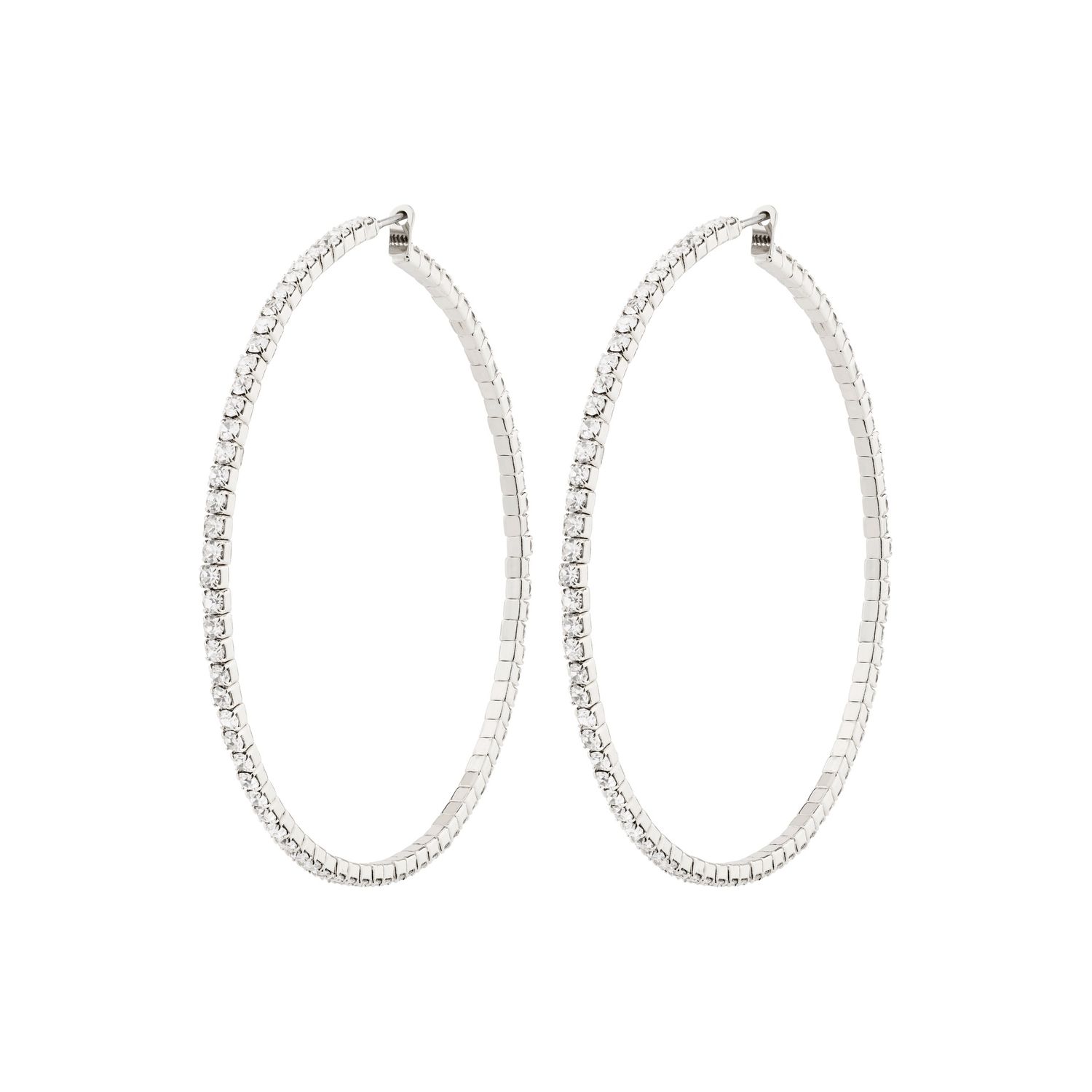 SIDNEY crystal hoop earrings silver-plated