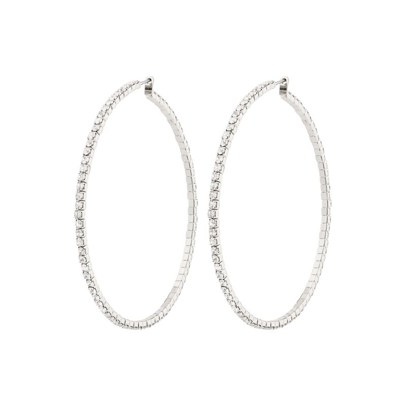 SIDNEY crystal hoop earrings silver-plated