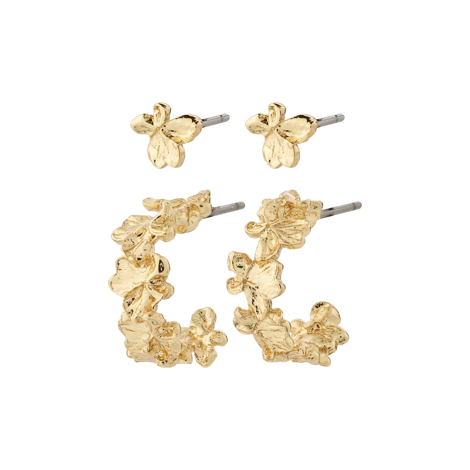 ZHURI earrings 2-in-1 set gold-plated