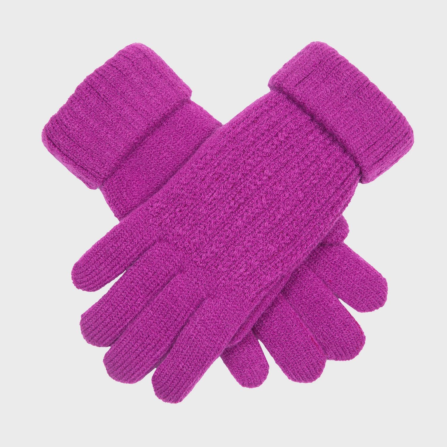 6-3289 Bold Colour Knit Glove with Turn Back Cuff