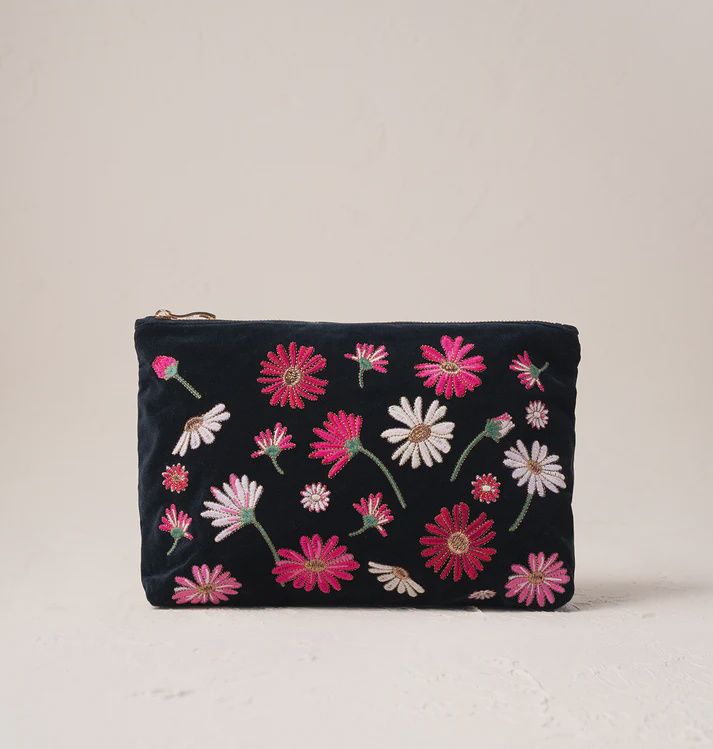 Wildflower Everyday Pouch Charcoal Velvet