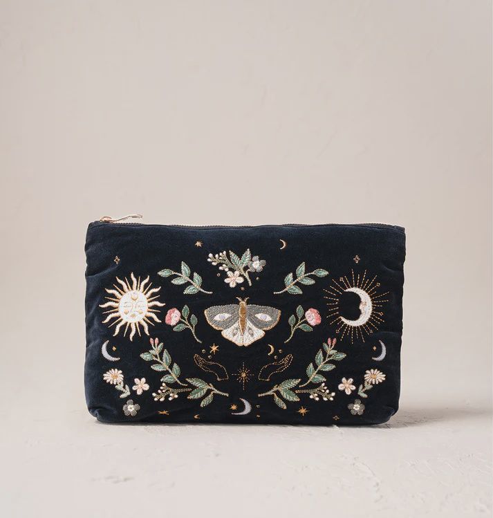 Midnight Mysticism Charcoal Velvet Everyday Pouch / 20x30cm