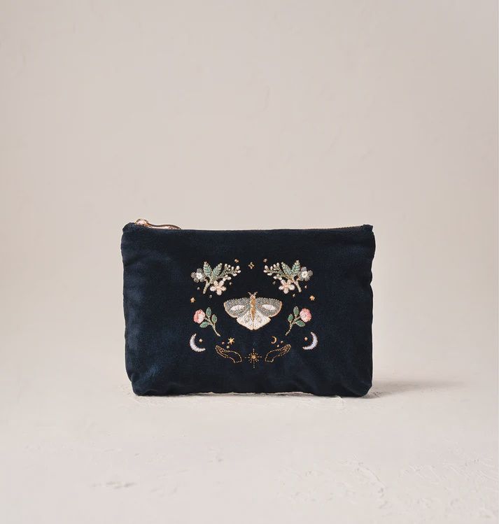 Midnight Mysticism Charcoal Velvet Mini Ouch / 16x23cm