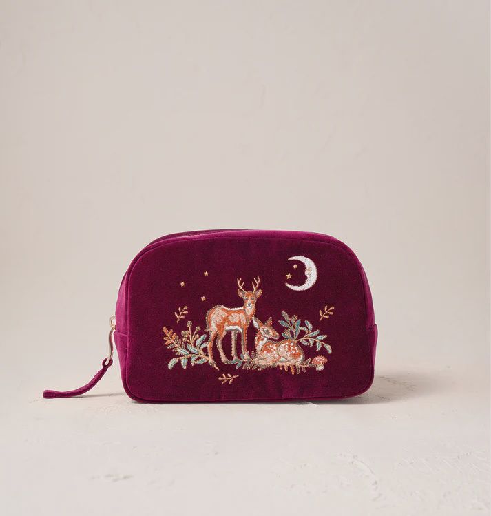 Enchanted Woodland Ruby Velvet Makeup Bag